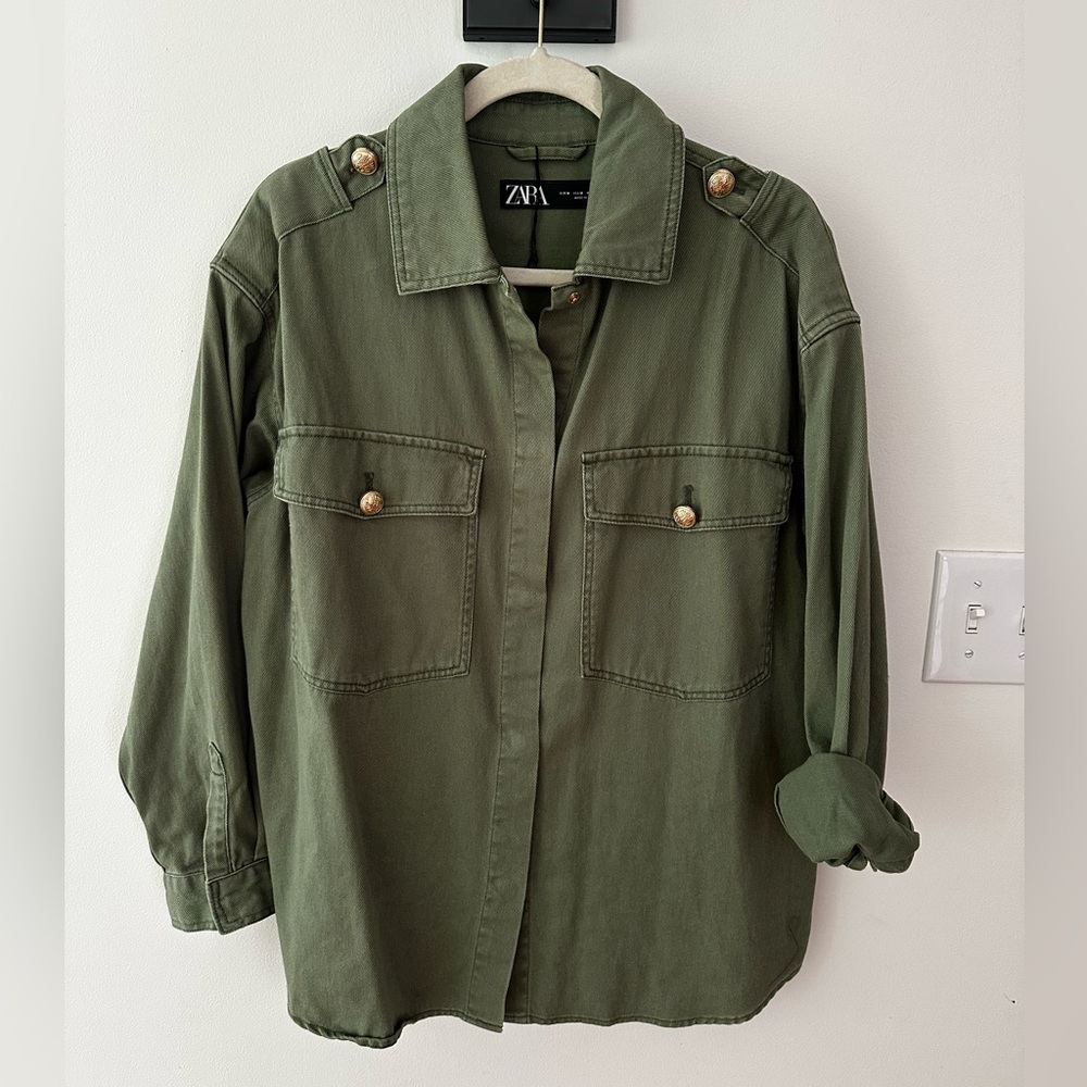 Zara Olive Green Military Jacket